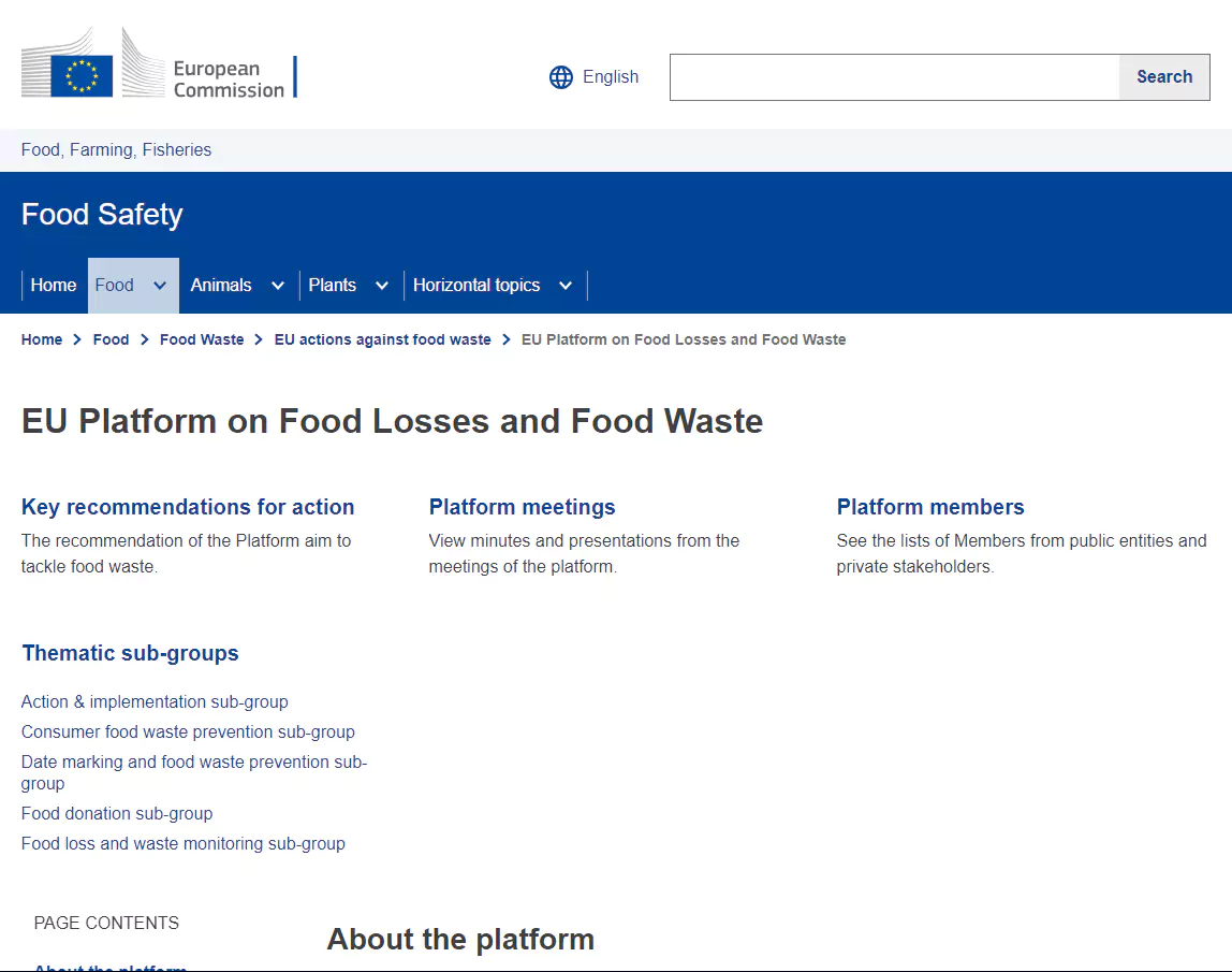 EU Platform on Food Losses and Food Waste – European Commission (europa.eu)