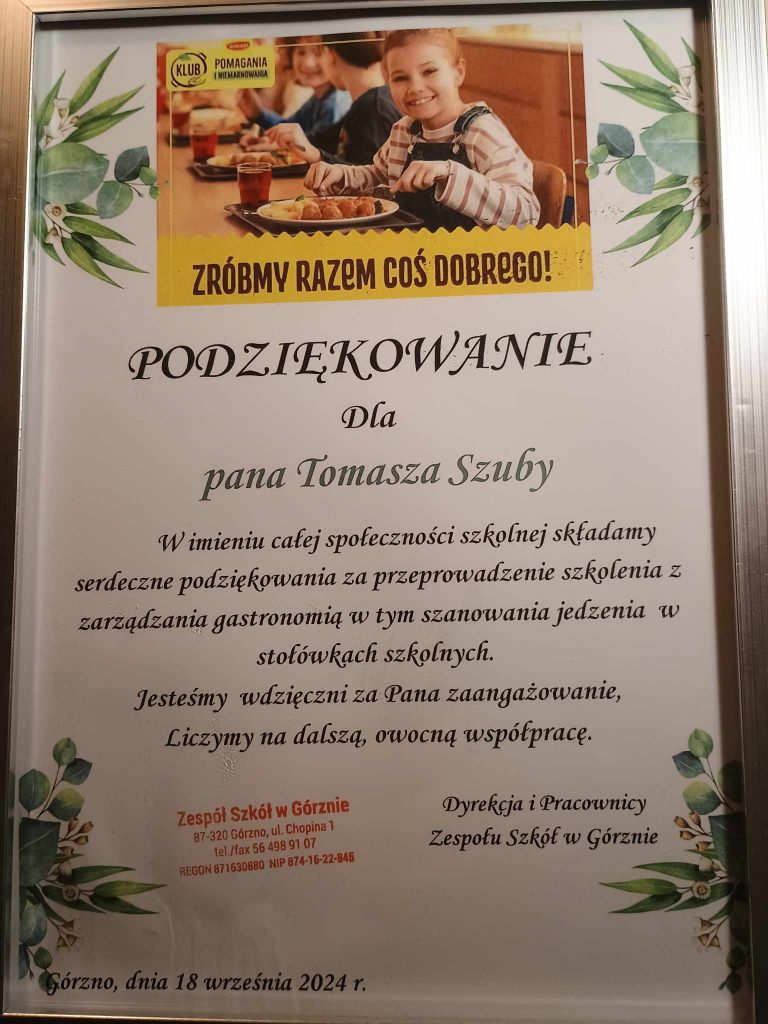 Podziękowania z SP w Górznie!